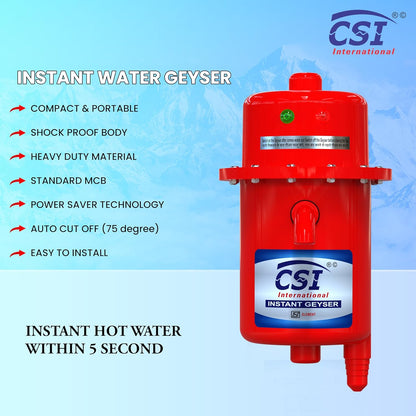 CSI International Round Portable Geyser – Instant Water Heater Geyser