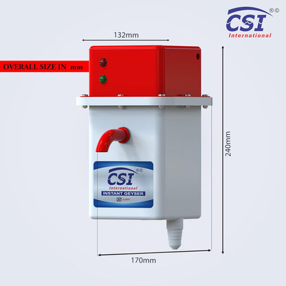 CSI 1L Instant Electric Geyser (Square Design) | 3000W | Pure Copper Heating Element |