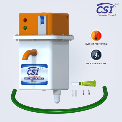 CSI 1L Instant Electric Geyser With MCB (Square Desgine )| Pure Copper Heating Element (3000W)
