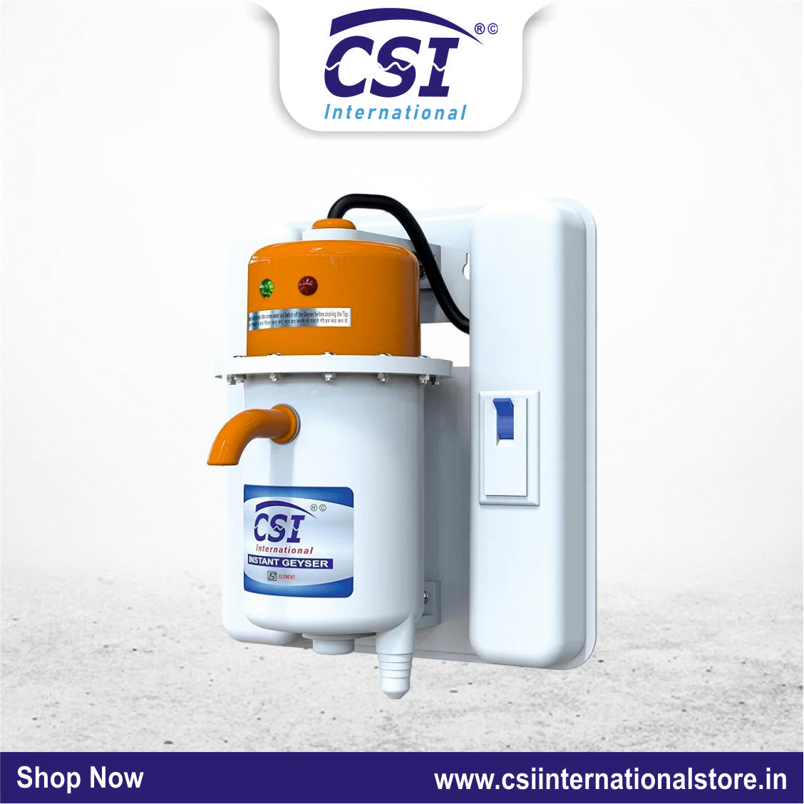 CSI Plate MCB Portable Instant Water Geyser 3000W | ISI Copper Heating Element