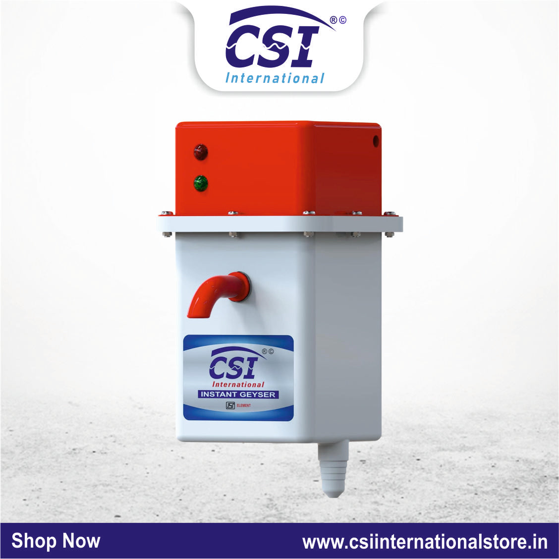 CSI 1L Instant Electric Geyser (Square Design) | 3000W | Pure Copper Heating Element |